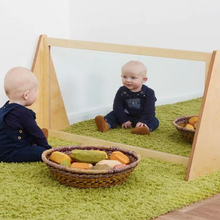 Wooden Sit At Mirror Divider -  H52cm x L104cm x D38.5cm | Classroom Furniture | Sensory