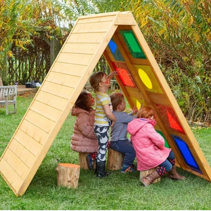 Cosy Colour Peephole Tunnel - Colour Perspex Shape | Crawl Through | Outdoor | Forest School | Garden | Fort | Playground | Imaginative Play | Sensory Tunnel