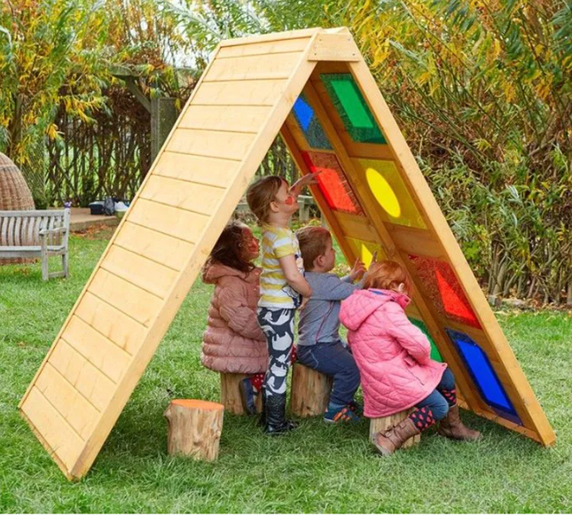 Cosy Colour Peephole Tunnel - Colour Perspex Shape | Crawl Through | Outdoor | Forest School | Garden | Fort | Playground | Imaginative Play | Sensory Tunnel