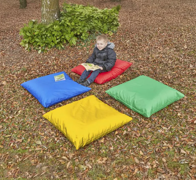 Giant Outdoor Colour Cushions - Pack of 4 | Indoor / Outdoor | Forest School | Garden | Playground | Classroom | Large Sensory