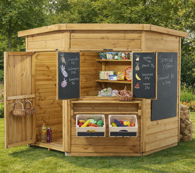 Outdoor Childrens Wooden Farm Shop Kiosk - Outdoor Learning | Imaginative Play | Forest School | Playground | Social Play | Role Play