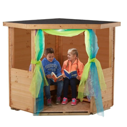 Outdoor Childrens Wooden Corner Open Cabin - Outdoor Learning | Imaginative Play | Forest School | Playground | Social Play | Reading Corner