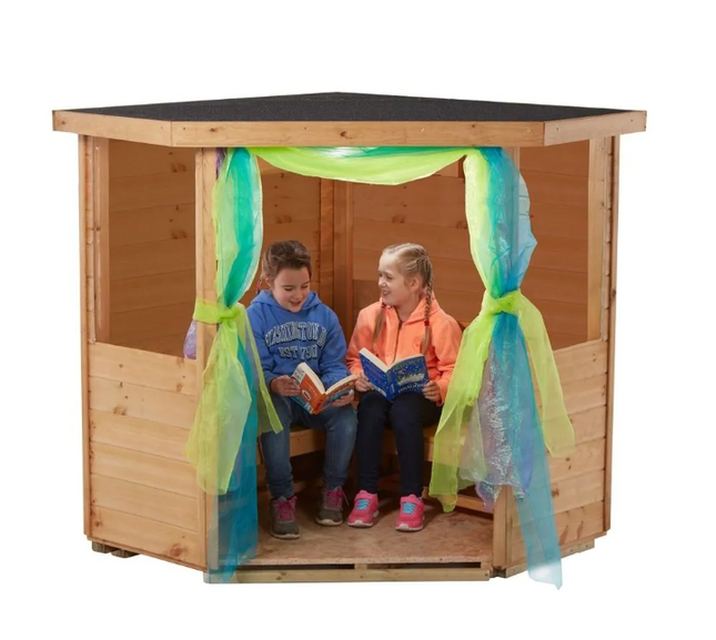 Outdoor Childrens Wooden Corner Open Cabin - Outdoor Learning | Imaginative Play | Forest School | Playground | Social Play | Reading Corner
