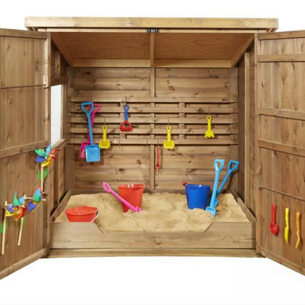 Sheltered Sandpit Cabin Shed - Outdoor Learning | Imaginative Play | Forest School | Playground | Messy Sensory Play | Exploratory Play