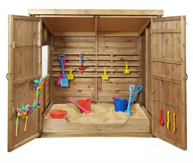 Sheltered Sandpit Cabin Shed - Outdoor Learning | Imaginative Play | Forest School | Playground | Messy Sensory Play | Exploratory Play