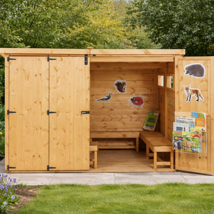 Closed Curriculum Forest Cabin Shelter - Outdoor Learning | Imaginative Play | Forest School | Playground | Social Play | Exploratory Play