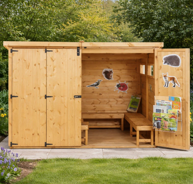 Closed Curriculum Forest Cabin Shelter - Outdoor Learning | Imaginative Play | Forest School | Playground | Social Play | Exploratory Play