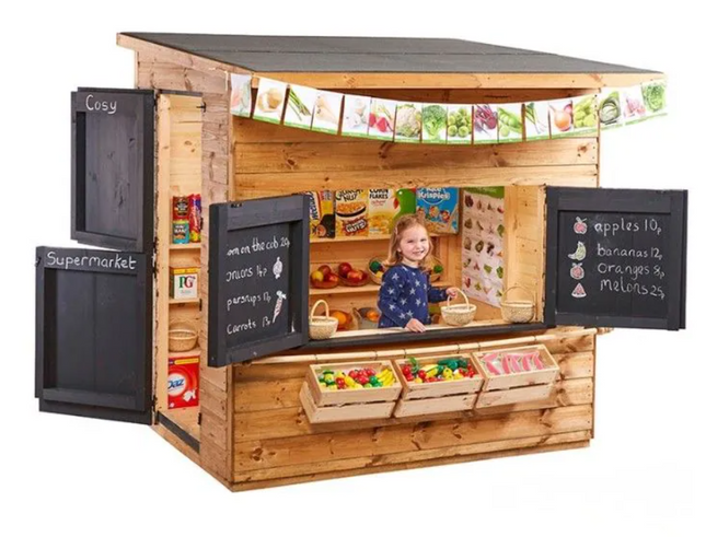Chidrens Outdoor Super Market Store Cabin Shed - Outdoor Learning | Imaginative Play | Forest School | Playground | Social Play | Exploratory Play
