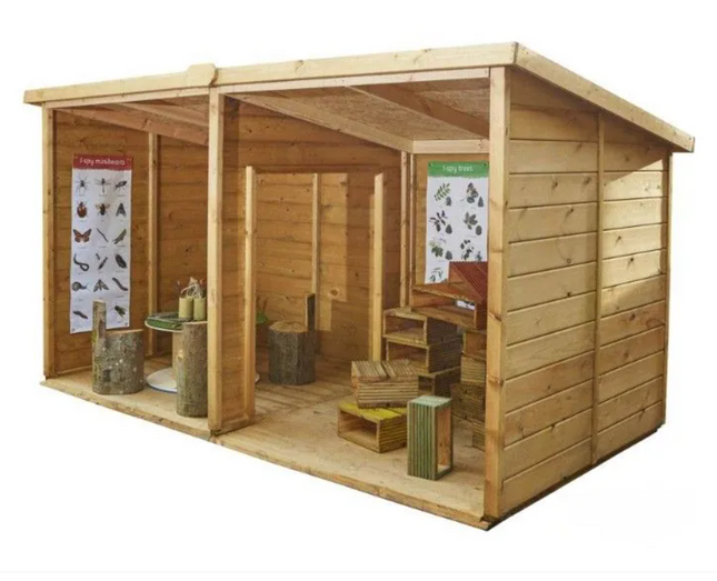 Childrens Outdoor Wooden Open Super Shelter Side By Side - Outdoor Learning | Imaginative Play | Forest School | Playground | Social Play | Exploratory Play