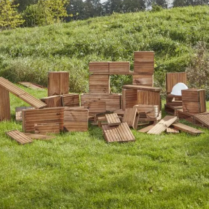 Wooden Deckciting Blocks - Pack of 50 | Outdoor Learning | Imaginative Play | Forest School | Playground | Physical Education | Exploratory Play