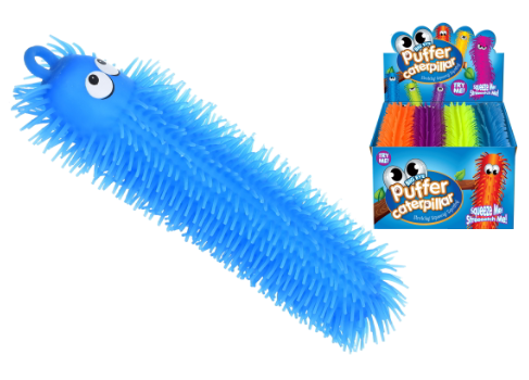 32cm Puffer Caterpillar - Small Sensory Toy | Fidget | Stretchy | Squeeze | Tactile