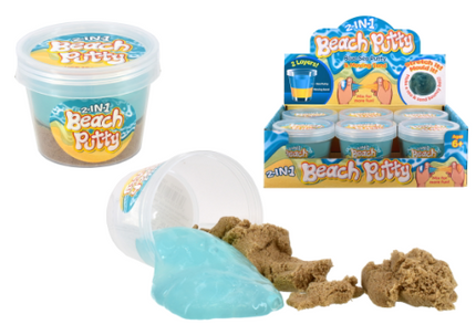 Beach Putty - 2-In-1 Putty & Moving Kinetic Sand | Small Sensory Toy | Fidget | Stretchy | Squeeze | Tactile | Messy Play