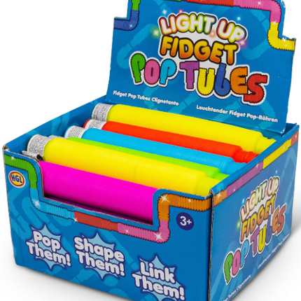 Light Up Pop Tubes - Small Sensory Toy | Fidget | Flashing | Static | Stretch