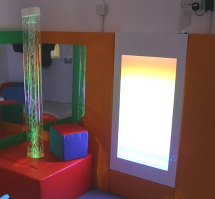 Sensory Light and Sound + Microphone Panel - 120 x 60 x 8 cm | Sound Reactive | Rainbow RGB LED Light | Large Sensory