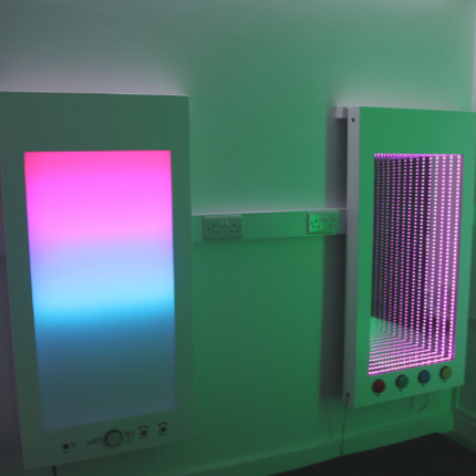 Large Interactive Infinity Wall Panel - 120 x 60 x 8 cm | 60 or 120 cm Option | RGB LED Tunnel Light | Large Sensory