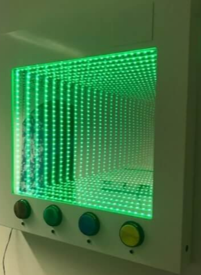 Small Interactive Infinity Panel - 60 x 60 x 8 cm | RGB LED Tunnel Light | Large Sensory