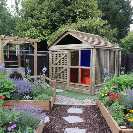 Sensory Colour Panel Sandpit Hut | Outdoor Learning | Sensory Play | Shed | Sensory Garden | Playground