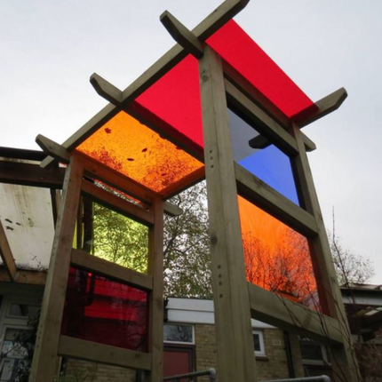 Wooden Sensory Sunlight Archway- Outdoor Playground | Sensory Garden | Coloured Acrylic Panels