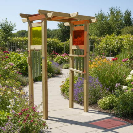 Wooden Sensory Light & Sound Archway- Outdoor Playground | Sensory Garden | Coloured Acrylic Panels (Copy)