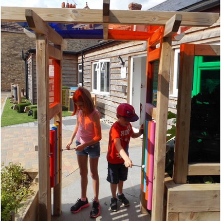 Wooden Sensory Light & Sound Archway- Outdoor Playground | Sensory Garden | Coloured Acrylic Panels (Copy)
