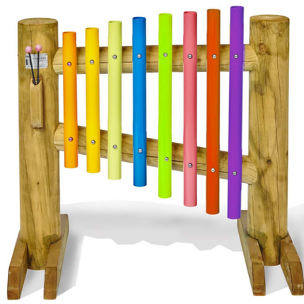 Wooden Multi Coloured Playground Xylophone Chimes | Outdoor Playground | Sensory Garden | Exploratory Play