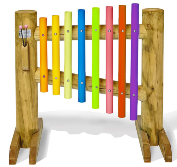 Wooden Multi Coloured Playground Xylophone Chimes | Outdoor Playground | Sensory Garden | Exploratory Play