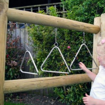 Outdoor Wooden Musical Play Triangle Panel - Sensory Garden | Musical Play | Playground