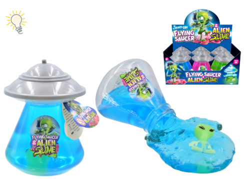Alien Slime With Light Up Flying Saucer - 190g  | Sensory Play | Stretchy Fun
