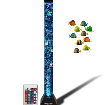 Sensory Colour Changing Bubble Tube Square Base - 120cm  + Optional Bracket