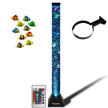 Sensory Colour Changing Bubble Tube Square Base - 120cm  + Optional Bracket
