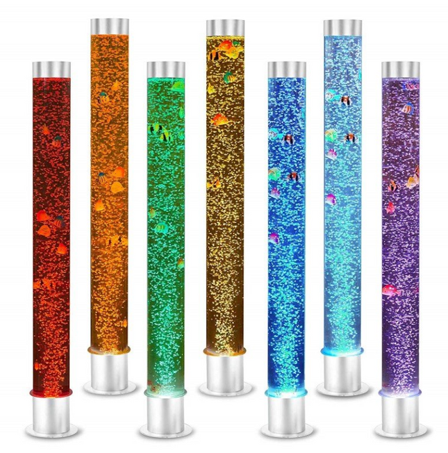 Sensory Colour Changing Round Base Bubble Tube- 120cm & Bracket + Wireless Remote Control Options