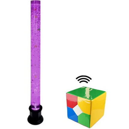 Sensory Colour Changing Bubble Tube- 183cm — Round Base + Wireless Remote Control Options