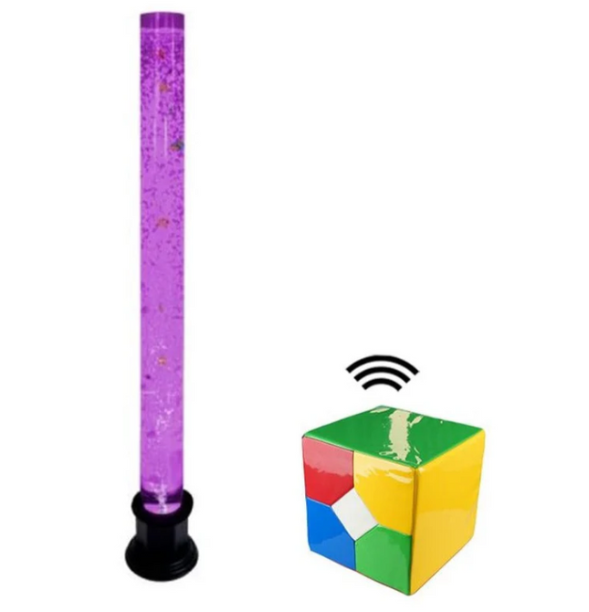 Sensory Colour Changing Bubble Tube- 183cm — Round Base + Wireless Remote Control Options