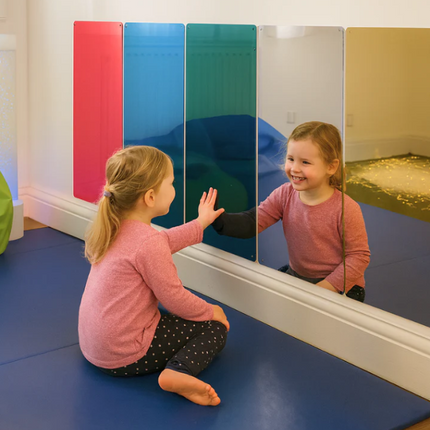 Large Rainbow Coloured Mirrors- Set of 5