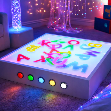 Sensory Light and Sand Table- Messy Play, Interactive Light Colour Changing Panel