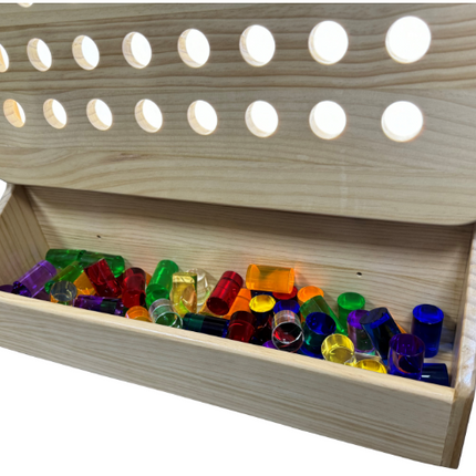 Wooden Wall Hanging Sensory Light Panel Board + Optional Wooden Storage Tray