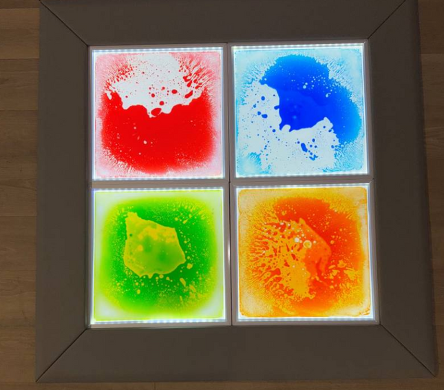 Interactive Light Up Sensory Play Floor Tiles Kit & Soft Surround Frame- 136cm x 136cm