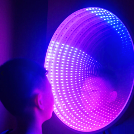 Wall Hanging Rechargeable Sensory Interactive Infinity Mirror & Button Controller - 60cm