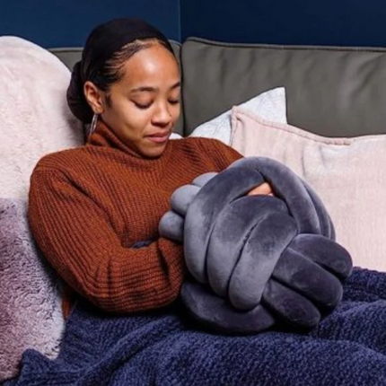 Calming Plush Sensory Squeeze Cuddle Ball- Available in Blue/Grey/Purple- 25cm