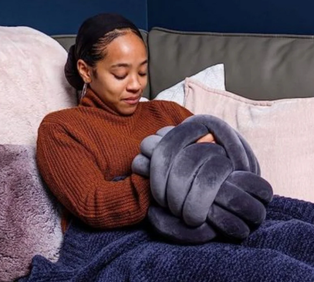 Calming Plush Sensory Squeeze Cuddle Ball- Available in Blue/Grey/Purple- 25cm
