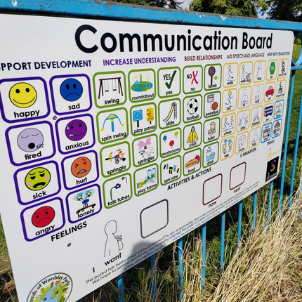 Communication Board - 150cm x 84.4cm | Community Spaces | Sensory Garden | Playground | School | Home