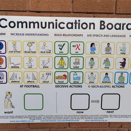 Communication Board - 100cm x 53cm | Community Spaces | Sensory Garden | Playground | School | Home