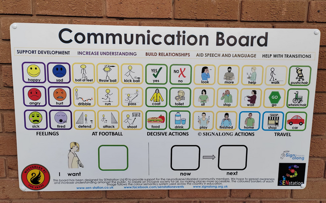 Communication Board - 100cm x 53cm | Community Spaces | Sensory Garden | Playground | School | Home