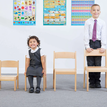 Solid Beechwood Nursery Stackable Chairs - Set of 4 | Classroom Furniture