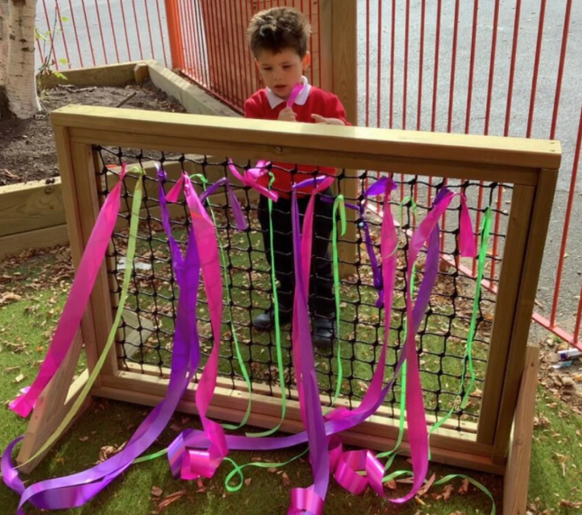 Outdoor Wooden Weaving Panel - Outdoor Learning | Forest School | Motor Skills | Exploratory Play | Playground