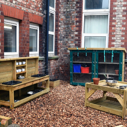 Children's Wooden Large Outdoor Mud kitchen - 107 x 180 x 50CM | Outdoor Learning | Playground | Sensory Play | Messy Play | Role Play