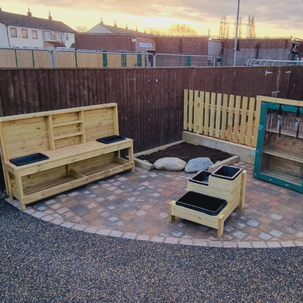 Children's Wooden Large Outdoor Mud kitchen - 107 x 180 x 50CM | Outdoor Learning | Playground | Sensory Play | Messy Play | Role Play
