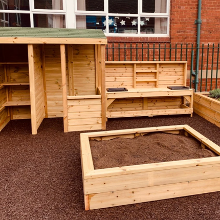 Children's Wooden Large Outdoor Mud kitchen - 107 x 180 x 50CM | Outdoor Learning | Playground | Sensory Play | Messy Play | Role Play
