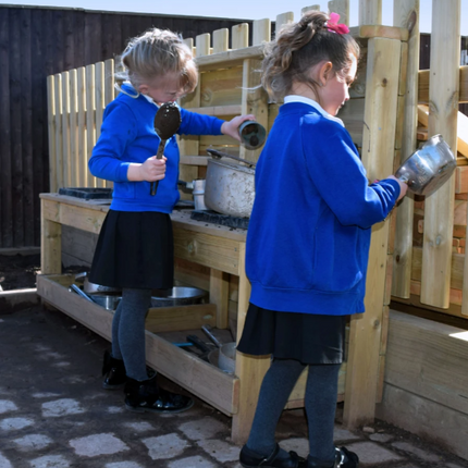 Children's Wooden Large Outdoor Mud kitchen - 107 x 180 x 50CM | Outdoor Learning | Playground | Sensory Play | Messy Play | Role Play