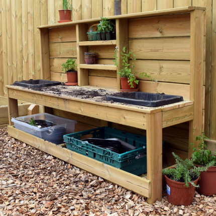 Children's Wooden Large Outdoor Mud kitchen - 107 x 180 x 50CM | Outdoor Learning | Playground | Sensory Play | Messy Play | Role Play